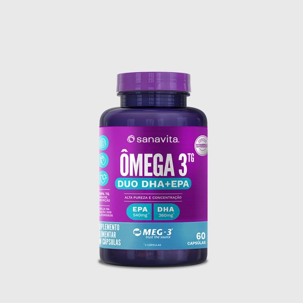 Ômega 3ᵀᴳ Duo Frasco. 60 cápsulas