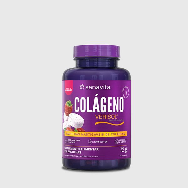 Colágeno Verisol ® Pastilha Pastilhas Mastigáveis sabor Morango. 72g | 15 Porções