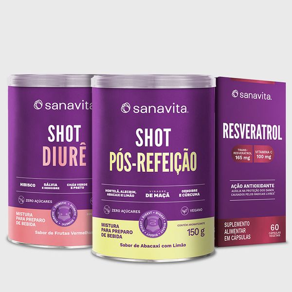 Combo Antioxidante & Corpo Leve Shot Diurê | Resveratrol | Shot pós refeição